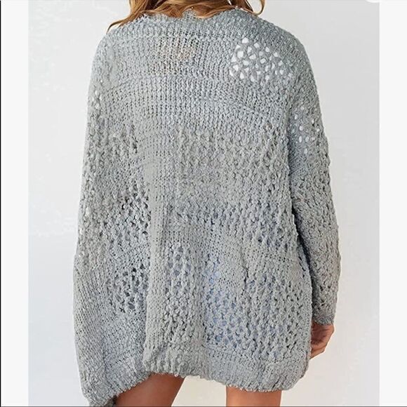 NEW Batwing Sleeves Hollow Out Cardigan Sweater - Picture 10 of 16